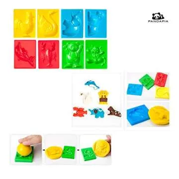 Pandapia 48-Piece Play Dough Tools for Kids Playdough Set Accessories Molds Scissor Cookie Cutter Party Favor Pack Playset for Toddler Preschool Art Toys