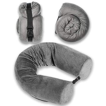 Dot&Dot Twist Memory Foam Travel Pillow for Airplanes - Travel Neck Pillow for Sleeping - Airplane P...