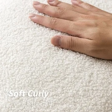 Foindtower Curly Faux Fur Pillow Covers Pack of 2 18x18