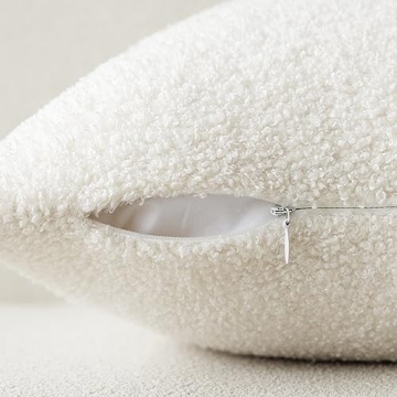 Foindtower Curly Faux Fur Pillow Covers Pack of 2 18x18