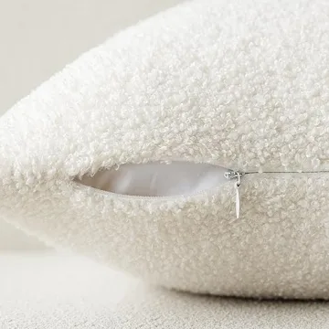 Foindtower Curly Faux Fur Pillow Covers Pack of 2 18x18