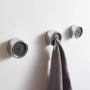 KAIYING Kitchen Towel Hooks - Self Adhesive Round Dish Towel Holders for Cabinet Doors (3Pcs)