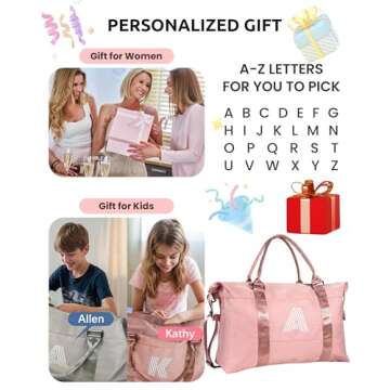Vogewood Valentines Day Gifts for Girls, Birthday Gift, Girl Bag, Initial Travel Duffel Bag, Persona...
