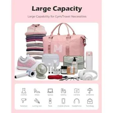 Vogewood Valentines Day Gifts for Girls, Birthday Gift, Girl Bag, Initial Travel Duffel Bag, Personalized Kids Weekender Bag, Monogram Overnight Bag Gift Tween Girls Daughter Niece Gifts (Letter K)