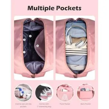 Vogewood Valentines Day Gifts for Girls, Birthday Gift, Girl Bag, Initial Travel Duffel Bag, Personalized Kids Weekender Bag, Monogram Overnight Bag Gift Tween Girls Daughter Niece Gifts (Letter K)