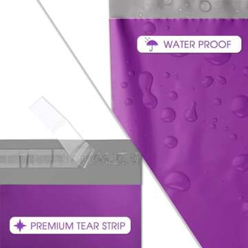 Metronic Purple Poly Mailers 14.5x19 Large Poly Mailers 100 Pack Self-Seal Shipping Bags, Packaging ...
