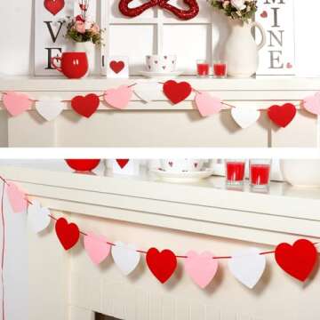 Vibrant Felt Heart Garland for Multiple Occasions
