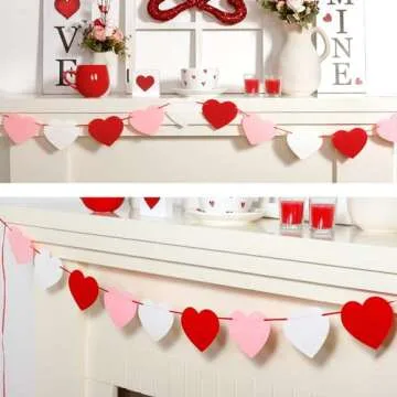 Vibrant Felt Heart Garland for Multiple Occasions