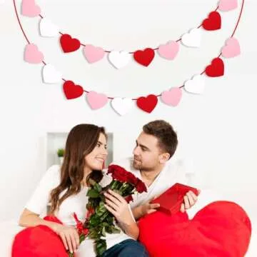 Vibrant Felt Heart Garland for Multiple Occasions