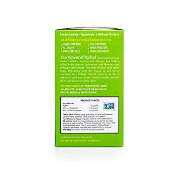 Xlear Nasal Rinse Refill Packets, Natural Saline Neti Pot Sinus Rinse with Xylitol, Fast Sinus Press...