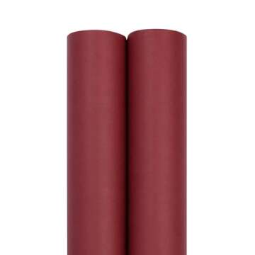 JAM Paper Gift Wrap - Matte Wrapping Paper - 52.6 Sq Ft Total (17 in x 18 Ft Each) - Matte Burgundy - 2 Rolls/Pack