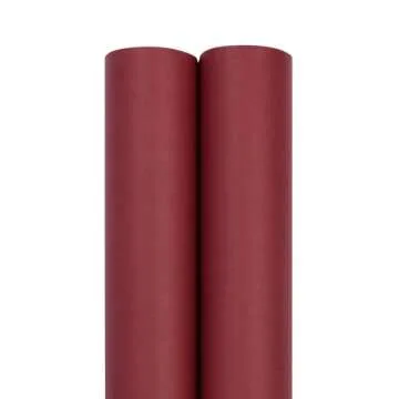 JAM Paper Burgundy Matte Gift Wrap - Premium Quality 2 Rolls
