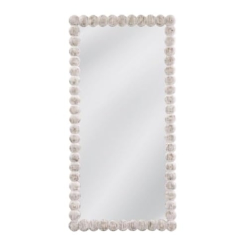 Mandith White Wood Floor Mirror - Elegant Home Decor