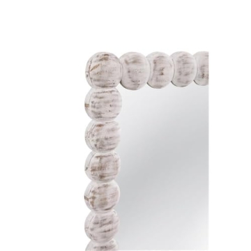 Mandith White Wood Floor Mirror - Elegant Home Decor