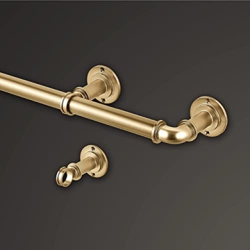 MODE Industrial Room Darkening Curtain Rod in Brushed Gold