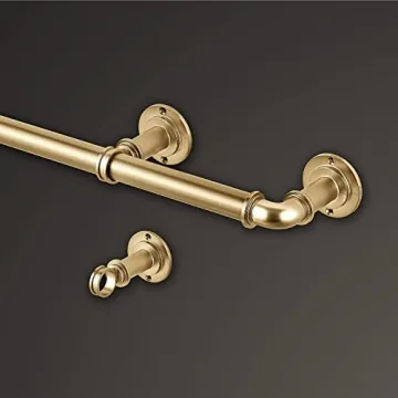 MODE Industrial Room Darkening Curtain Rod in Brushed Gold