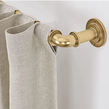 MODE Industrial Room Darkening Curtain Rod in Brushed Gold