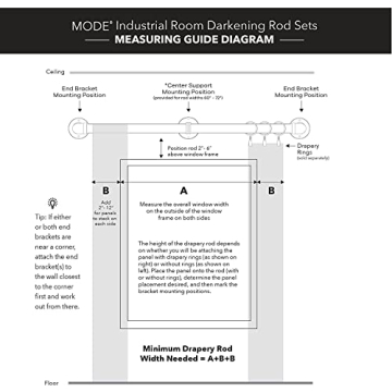 MODE Industrial Room Darkening Curtain Rod in Brushed Gold