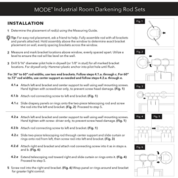 MODE Industrial Room Darkening Curtain Rod in Brushed Gold