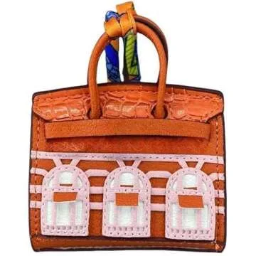 GGOOB Vegan Leather Bag Charms for Handbag Y2k Accessories Cute Keychain Hanging Ornament Designer P...