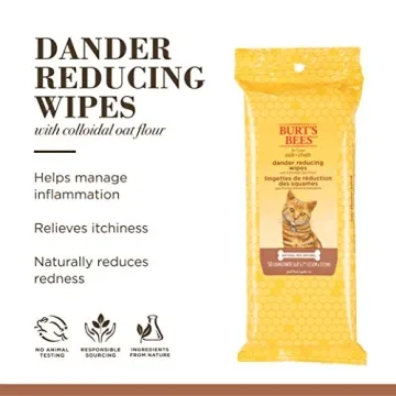 Burt's Bees Cat Dander Wipes - 98% Natural Bath Alternative