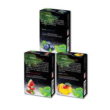 Fantasia Nicotine-Free Hookah, Tobacco-Free Shisha Flavors, Fruit Variety Pack, 50g (Pack of 3)