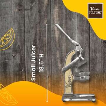 Artisan Crafted Cast Aluminum Professional Grade Manual Hand Press Juicer For Fresh Squeezed Orange, Lemon, Lime, Grapefruit and Citrus Fresh Morning Drinks, or Cooking by Verve CULTURE,Gold