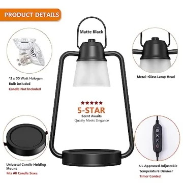 MAOYUE Dimmable Candle Warmer Lamp with Timer