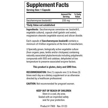 Biotics Research Saccharomyces boulardii Probiotics Supplement - 235 Mg/SRV - Supports GI Health Mic...