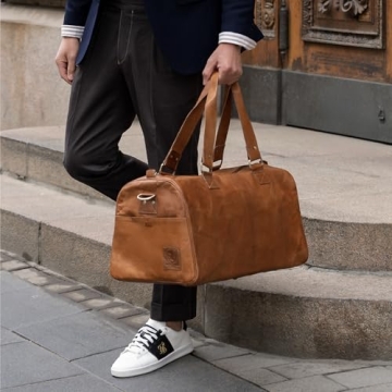 Berliner Bags Vintage Leather Duffle Bag Oslo - Perfect Travel Companion