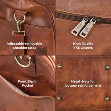 Berliner Bags Vintage Leather Duffle Bag Oslo - Perfect Travel Companion