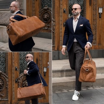 Berliner Bags Vintage Leather Duffle Bag Oslo - Perfect Travel Companion