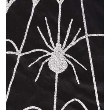CONGRU 3 Pcs Spider Web Poncho for Women,Spider Web Costume Dress with Headband& Mask,Halloween Costume for Women