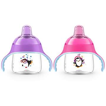 Philips Avent My Little Sippy Cup, Pink/Purple, 7oz, 2 piece