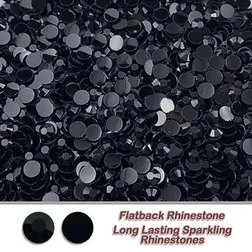 CLRDIVA 3000pcs 4mm Black Resin Rhinestones Bulk Flatback Jelly Gems Flat Back Crystals Non Hotfix Wholesale Stones Diamonds for Crafts Tumblers Face Eye Makeup Nails Bling DIY Decoration