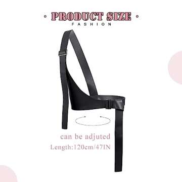 BODIY Punk Rock Belt Black Pu Leather Fashion Waist Belt Gothic Costume Cosplay Rave Accessory Waist...