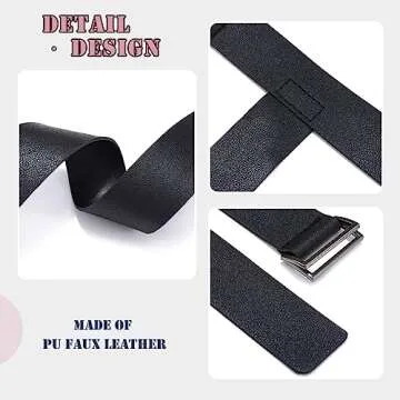 BODIY Punk Rock Belt Black Pu Leather Fashion Waist Belt Gothic Costume Cosplay Rave Accessory Waist Belts for women (Black)