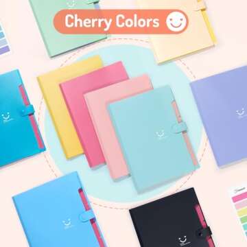 Forvencer Accordion File Organizer, Letter Size, 5 Pocket Expanding File Folder, Cute File Folder wi...