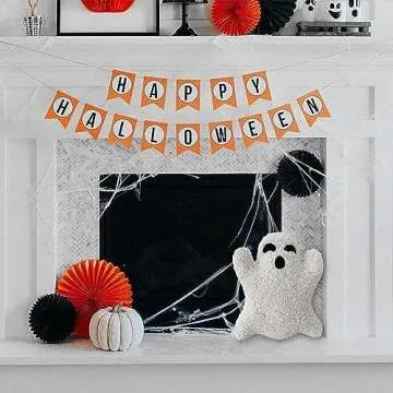 Cute Ghost Pillow, Ghost Shaped Plush Pillow, Halloween Throw Pillows Decorative Spooky Pillows, Halloween Ghost Pillow, Ghost Stuffed Animal for Sofa Bed Couch Holiday Party Children Gift-15.7 in