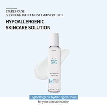 ETUDE SoonJung 10 Free Moist Emulsion 130ml 21AD | Hypoallergenic Non-Irritating Hydrating Emulsion for Skin Damage Care and Relaxation | Korean Skin Care