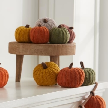 Mini Knit Pumpkins Set - Cozy Fall Decor