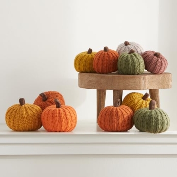 Mini Knit Pumpkins Set - Cozy Fall Decor