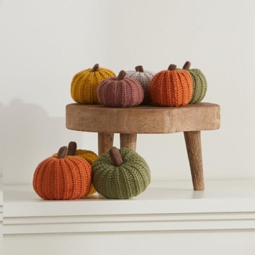 Mini Knit Pumpkins Set - Cozy Fall Decor