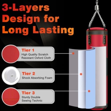 Vkahaak 4ft Punching Bag Set with Boxing Gloves Home Gym