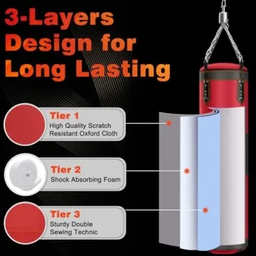 Vkahaak 4ft Punching Bag Set with Boxing Gloves Home Gym