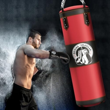 Vkahaak 4ft Punching Bag Set with Boxing Gloves Home Gym