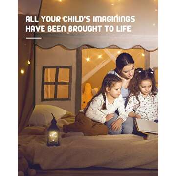 Cercoveu play tent with Mat for Toddler, kids, indoor playhouse with Star Light and Windows for Girl...