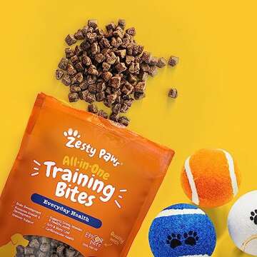 Zesty Paws Training Treats for Dogs & Puppies - Healthy Dog Treats for Hip, Joint & Muscle Health - Puppy Training Treats - for All Breeds and Ages - Dog Treats for Training - Bacon Flavor - 12oz