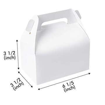 ONE MORE 25-Pack Gable White Candy Treat Boxes,Small Goodie Gift Boxes for Wedding and Birthday Part...
