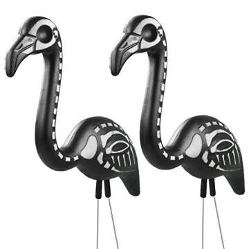 Skeleteen Zombie Skeleton Flamingo Yard Ornaments with Stakes, Pack of 2